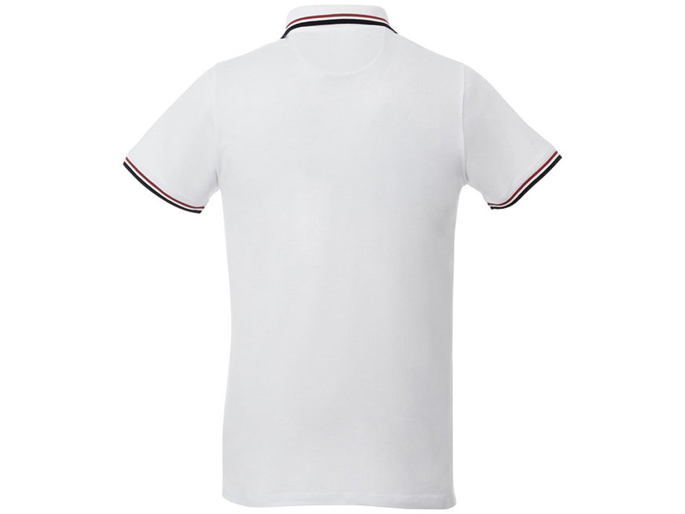 Мужская футболка поло Fairfield с коротким рукавом с проклейкой, белый/темно-синий/красный - фото 3 - id-p215147525
