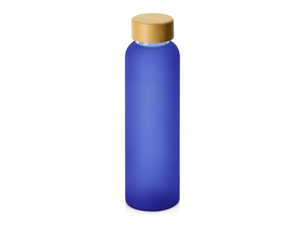 Стеклянная бутылка с бамбуковой крышкой Foggy, 600мл, синий - фото 1 - id-p215152415
