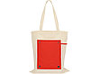 Складная хлопковая сумка для шопинга Gross с карманом, красный, фото 6