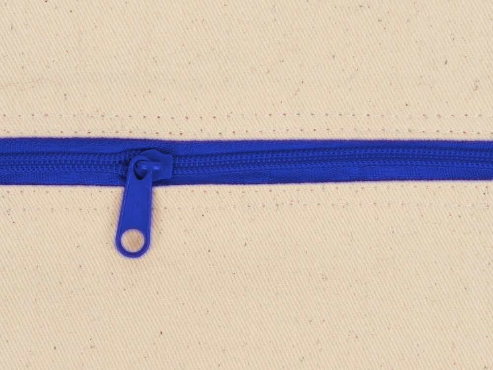 Рюкзак-мешок хлопковый Lark с цветной молнией, натуральный/синий - фото 6 - id-p215148504