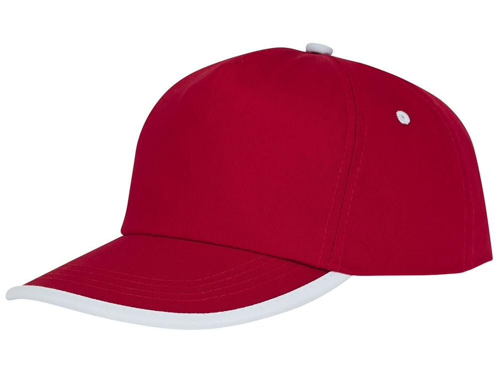 Пятипанельная кепка Nestor с окантовкой, красный/белый - фото 1 - id-p215147536