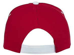 Пятипанельная кепка Nestor с окантовкой, красный/белый, фото 2