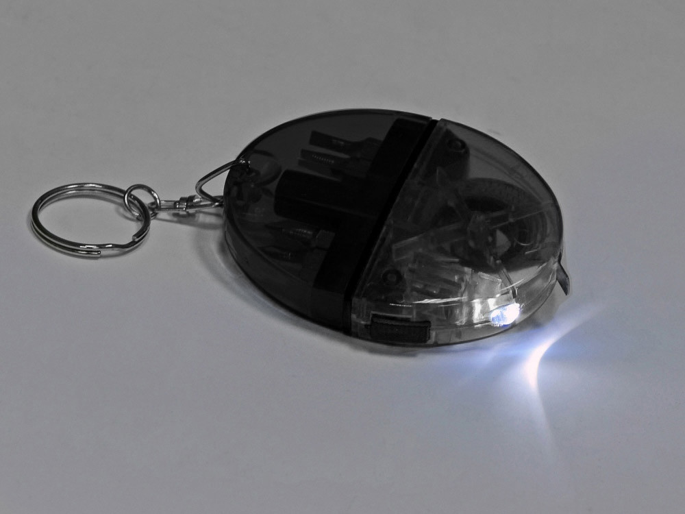 Брелок-рулетка с набором отверток и фонариком, серый - фото 4 - id-p215145609