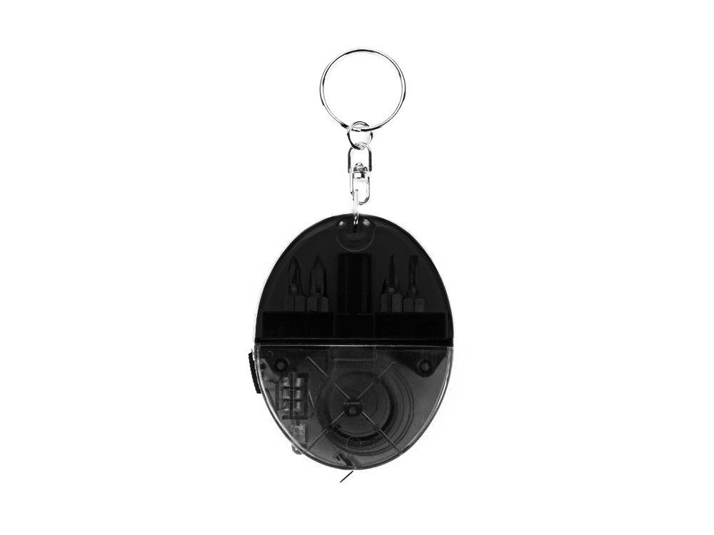 Брелок-рулетка с набором отверток и фонариком, серый - фото 5 - id-p215145609