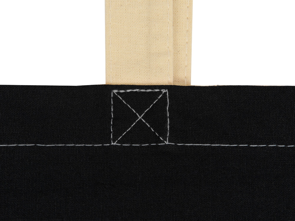 Сумка для шопинга Twin двухцветная из хлопка, 180 г/м2, черный/натуальный - фото 8 - id-p215148516