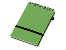 Блокнот B7 Toledo S, зеленый + ручка шариковая Pianta из пшеничной соломы, зеленый, фото 2