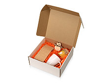 Подарочный набор с чаем, кружкой, медом и новогодней подвеской Чайная церемония, оранжевый, фото 2