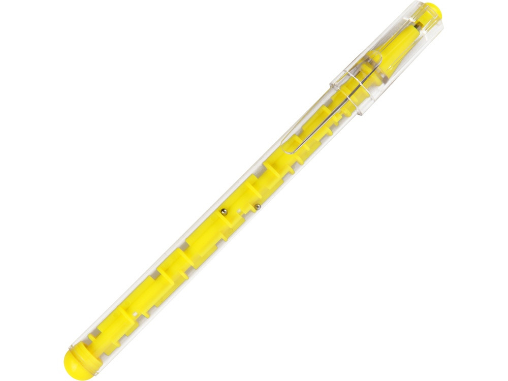 Ручка шариковая Лабиринт с головоломкой желтая - фото 1 - id-p215145627