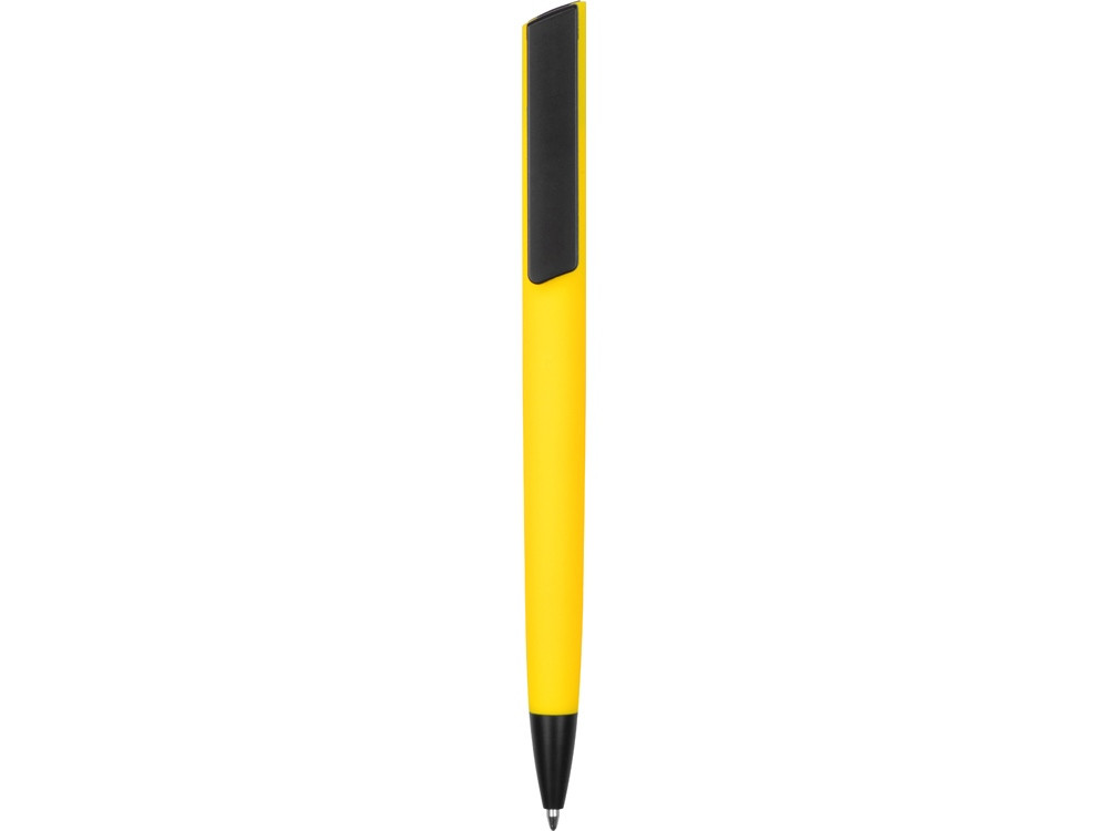 Ручка пластиковая soft-touch шариковая Taper, желтый/черный - фото 2 - id-p215146624