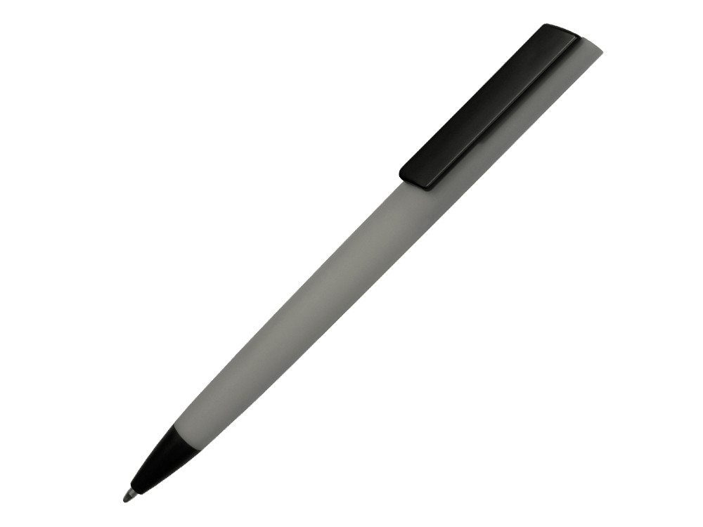 Ручка пластиковая soft-touch шариковая Taper, серый/черный - фото 1 - id-p215146626