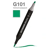 Маркер перманентный двусторонний "Sketchmarker Brush", G101 зеленый изумрудный