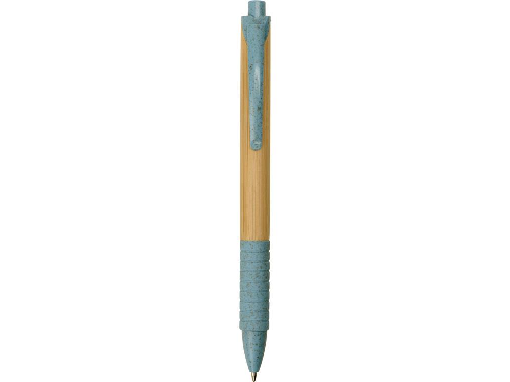 Ручка из бамбука и переработанной пшеницы шариковая Nara, бамбук/синий - фото 2 - id-p215149544