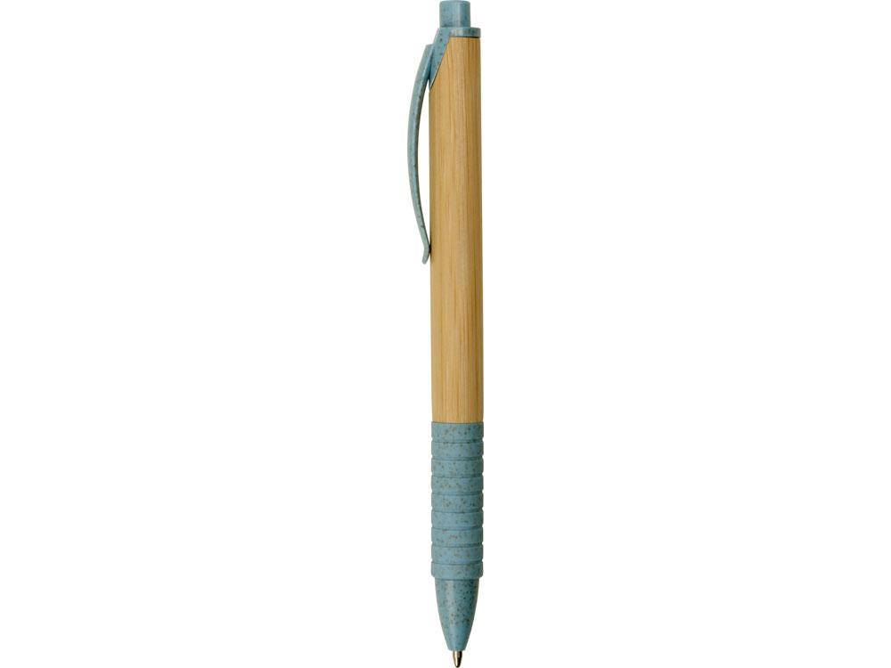 Ручка из бамбука и переработанной пшеницы шариковая Nara, бамбук/синий - фото 3 - id-p215149544