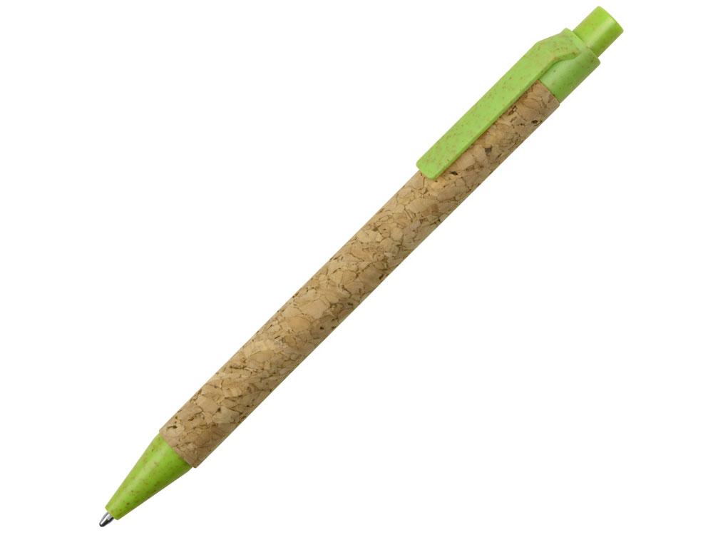 Ручка из пробки и переработанной пшеницы шариковая Evora, пробка/зеленый - фото 1 - id-p215149547