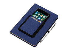 Блокнот Pocket 140*205 мм с карманом для телефона, синий, фото 2