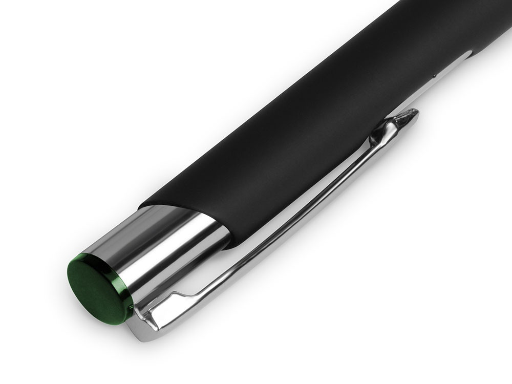 Ручка металлическая шариковая Legend Mirror Gum софт-тач с цветным слоем, черный / зеленый - фото 3 - id-p215149564