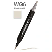 Маркер перманентный двусторонний "Sketchmarker Brush", WG6 теплый серый 6