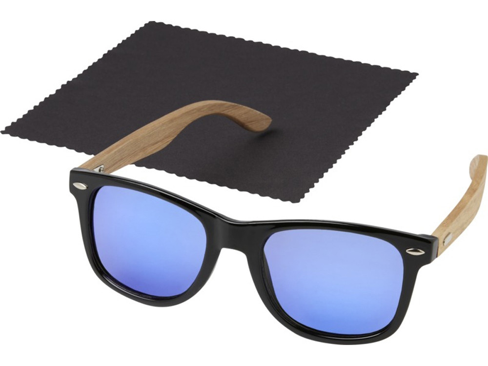 Hiru, зеркальные поляризованные солнцезащитные очки в оправе из переработанного PET-пластика/дерева в - фото 3 - id-p215151530