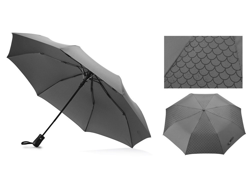 Зонт-полуавтомат складной Marvy с проявляющимся рисунком, серый - фото 1 - id-p215149579