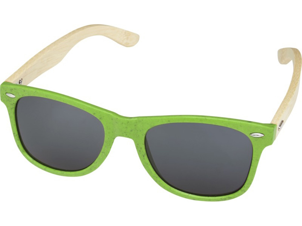 Sun Ray очки с бамбуковой оправой, зеленый лайм - фото 1 - id-p215151533
