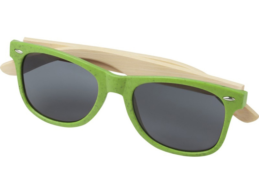 Sun Ray очки с бамбуковой оправой, зеленый лайм - фото 3 - id-p215151533