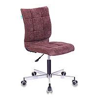 Кресло для персонала "Бюрократ СH-330M/LT", ткань, металл, темно-коричневый
