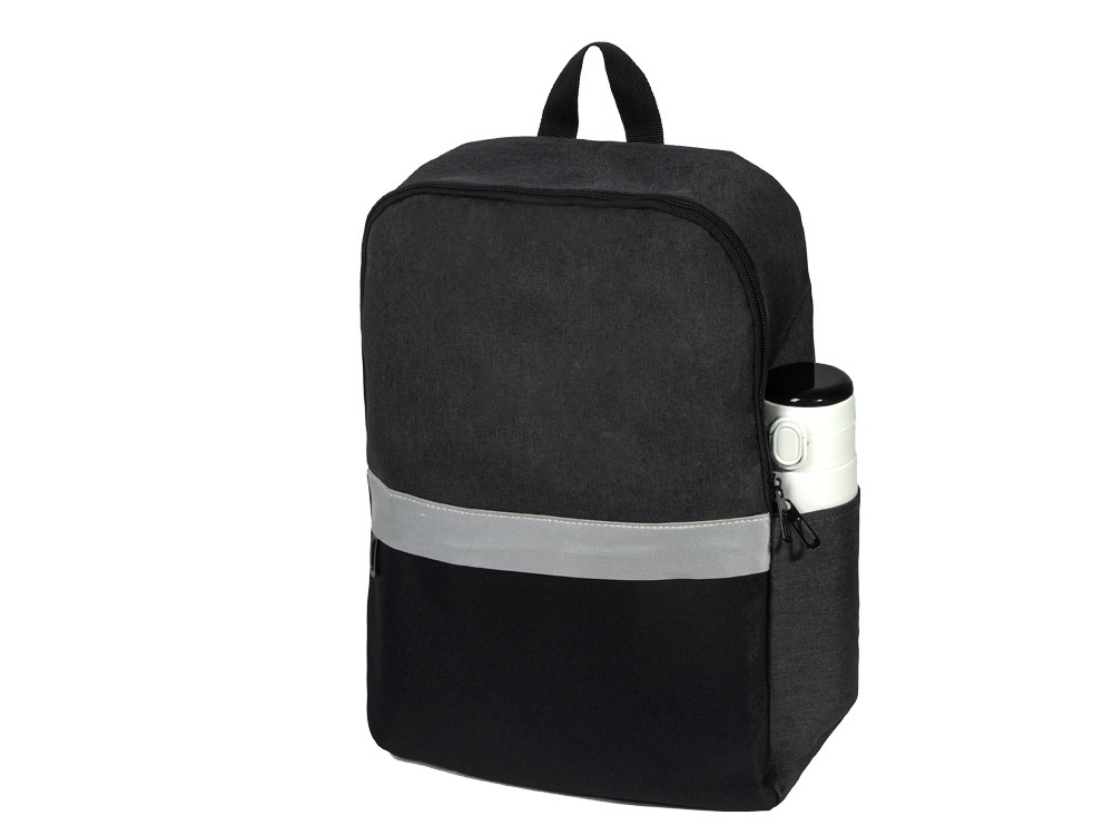 Рюкзак Merit со светоотражающей полосой и отделением для ноутбука 15.6'', темно-серый/черный - фото 2 - id-p215149607