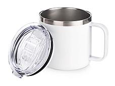 Кружка стальная Alaska с крышкой слайдером, powder coating, белый, фото 2