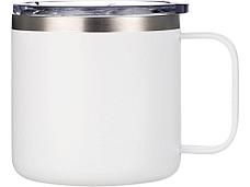 Кружка стальная Alaska с крышкой слайдером, powder coating, белый, фото 3