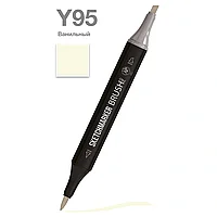 Маркер перманентный двусторонний "Sketchmarker Brush", Y95 ванильный