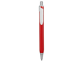 Ручка металлическая шариковая трехгранная Riddle, красный/серебристый, фото 2