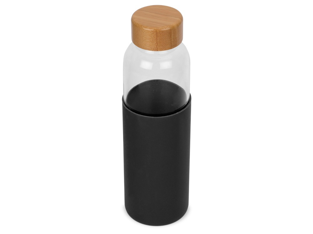 Бутылка для воды стеклянная Refine, в чехле, 550 мл, черный - фото 1 - id-p215148702
