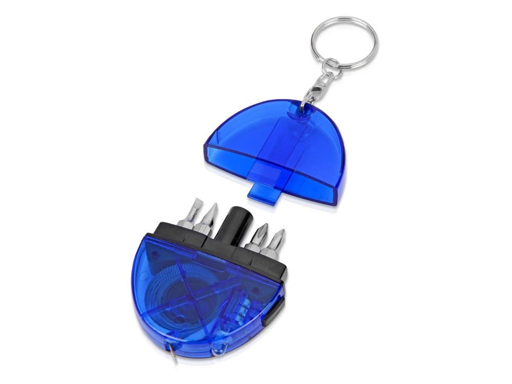 Брелок-рулетка с набором отверток и фонариком, синий - фото 2 - id-p215145809