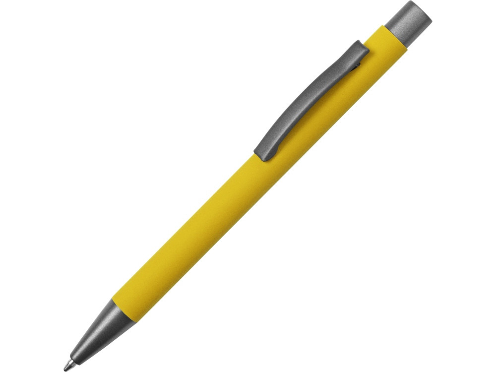 Ручка металлическая soft touch шариковая Tender, желтый/серый - фото 1 - id-p215146787