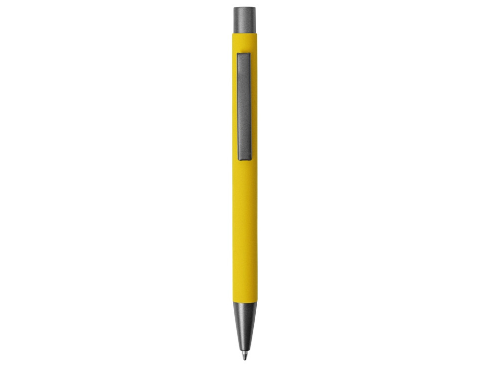 Ручка металлическая soft touch шариковая Tender, желтый/серый - фото 2 - id-p215146787