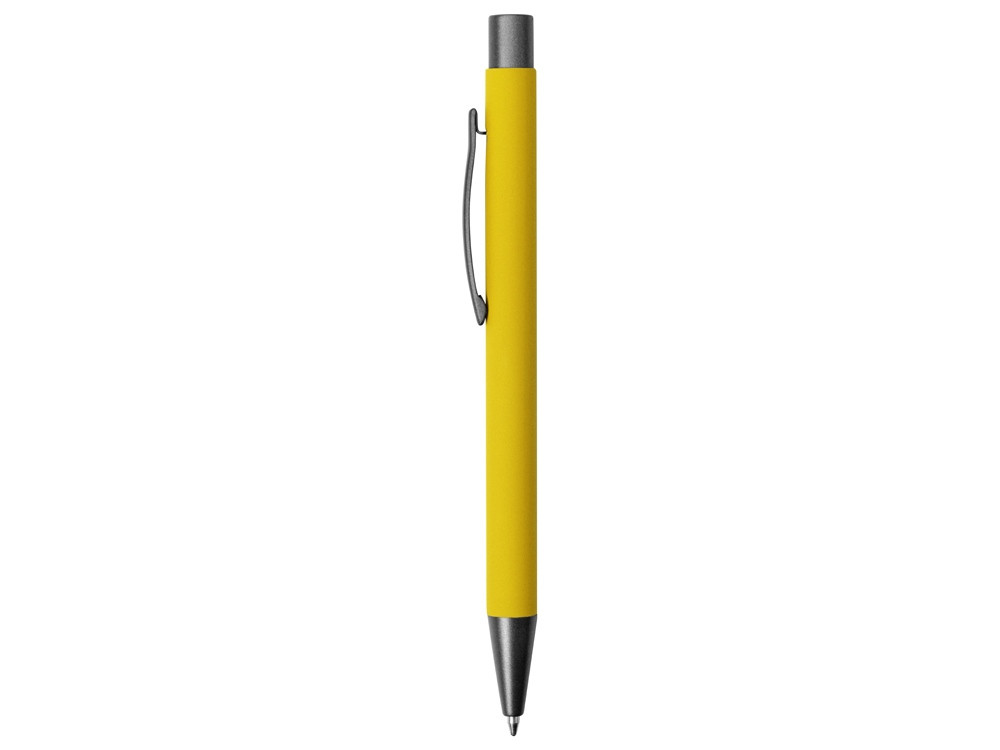 Ручка металлическая soft touch шариковая Tender, желтый/серый - фото 3 - id-p215146787