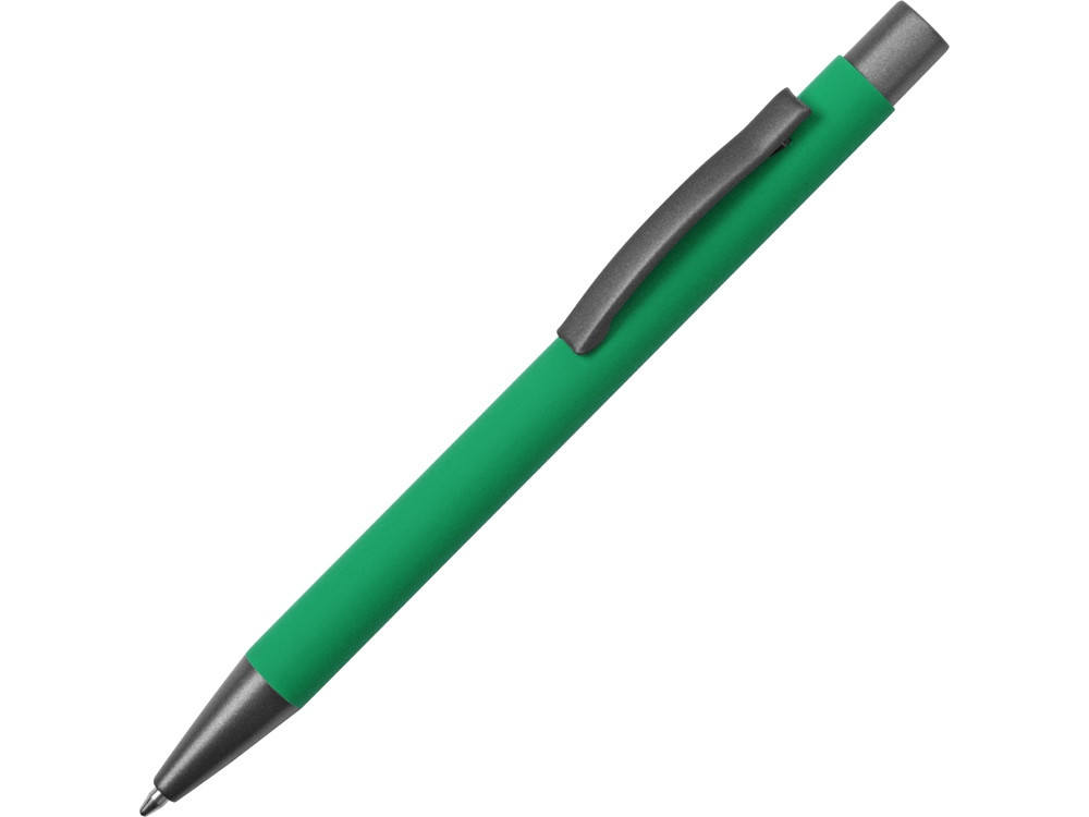 Ручка металлическая soft touch шариковая Tender, зеленый/серый - фото 1 - id-p215146788