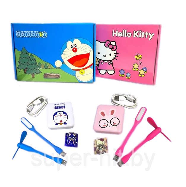 Детский подарочный набор для смартфона Hello Kitty & Doraemon (5 предметов) - фото 1 - id-p183960962