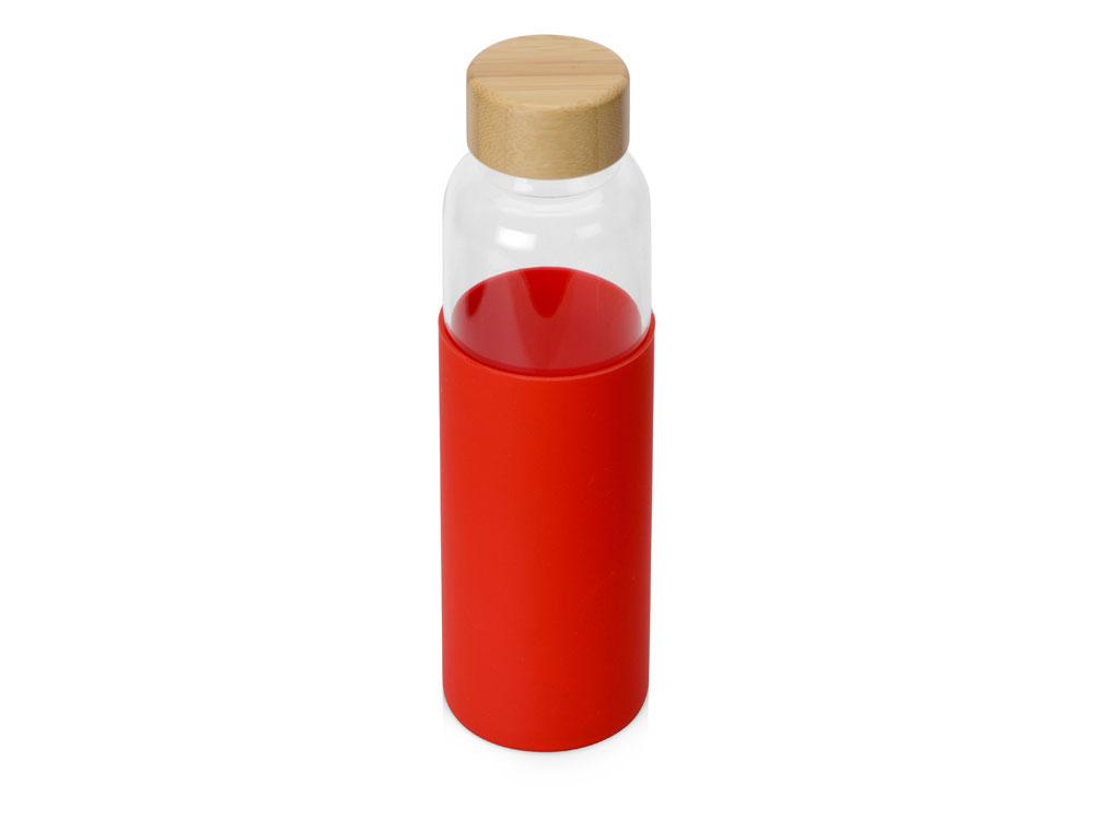 Бутылка для воды стеклянная Refine, в чехле, 550 мл, красный - фото 1 - id-p215148705