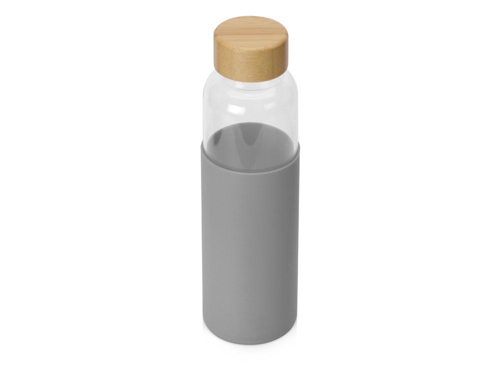 Бутылка для воды стеклянная Refine, в чехле, 550 мл, серый - фото 1 - id-p215148706
