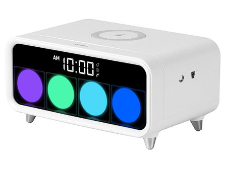 Часы с беспроводным зарядным устройством Rombica Timebox 1, белый, фото 2