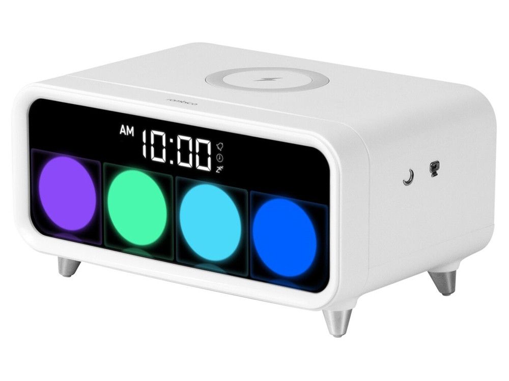 Часы с беспроводным зарядным устройством Rombica Timebox 1, белый - фото 1 - id-p215148707