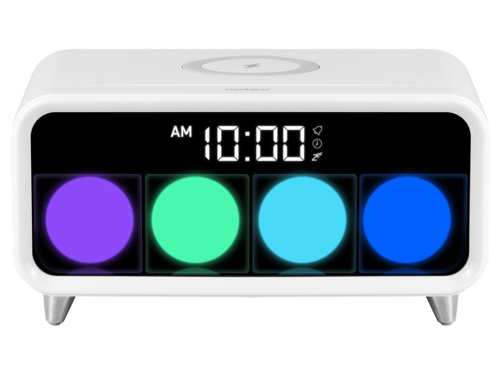 Часы с беспроводным зарядным устройством Rombica Timebox 1, белый - фото 2 - id-p215148707