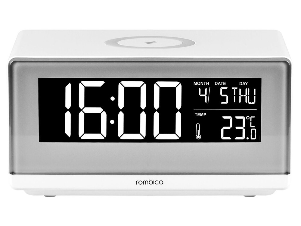 Часы с беспроводным зарядным устройством Rombica Timebox 2, белый - фото 2 - id-p215148708