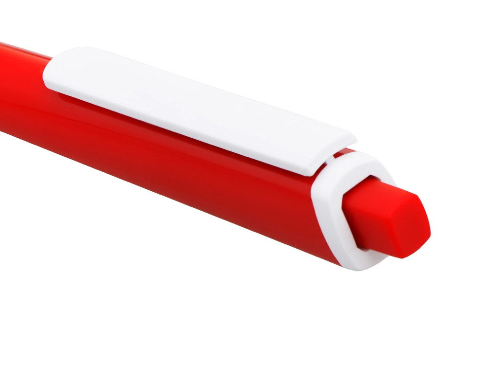 Ручка пластиковая трехгранная шариковая Lateen, красный/белый - фото 2 - id-p215146793