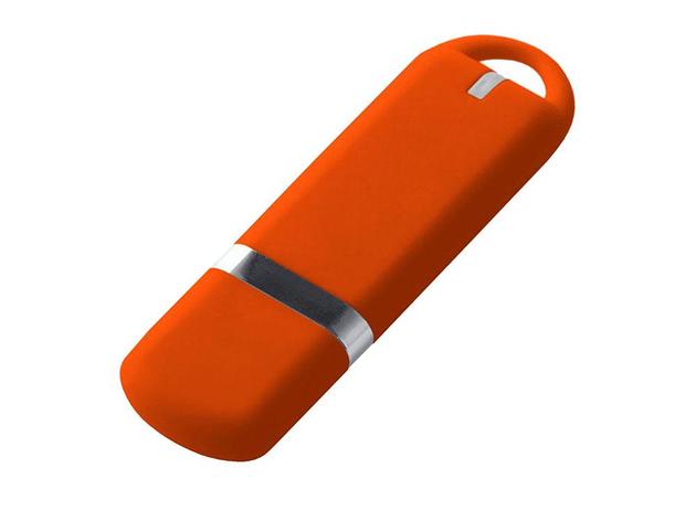 USB-флешка на 32 ГБ с покрытием soft-touch, оранжевый, фото 2