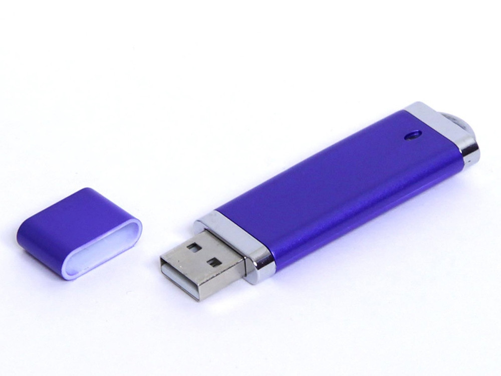 USB-флешка промо на 128 Гб прямоугольной классической формы, синий - фото 1 - id-p215148762