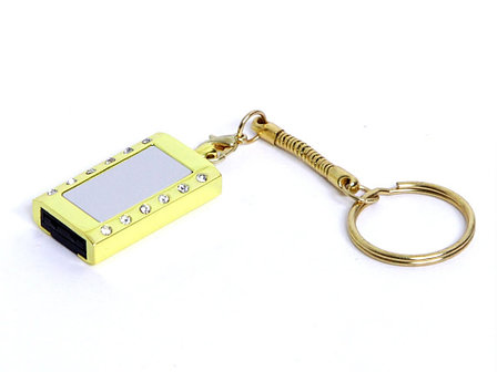 USB-флешка на 8 Гб в виде Кулона с кристаллами, мини чип, золотой, фото 2