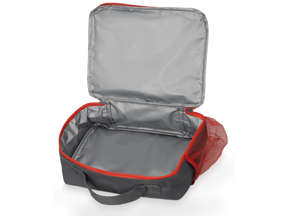 Изотермическая сумка-холодильник Breeze для ланч-бокса, серый/красный - фото 2 - id-p215145885