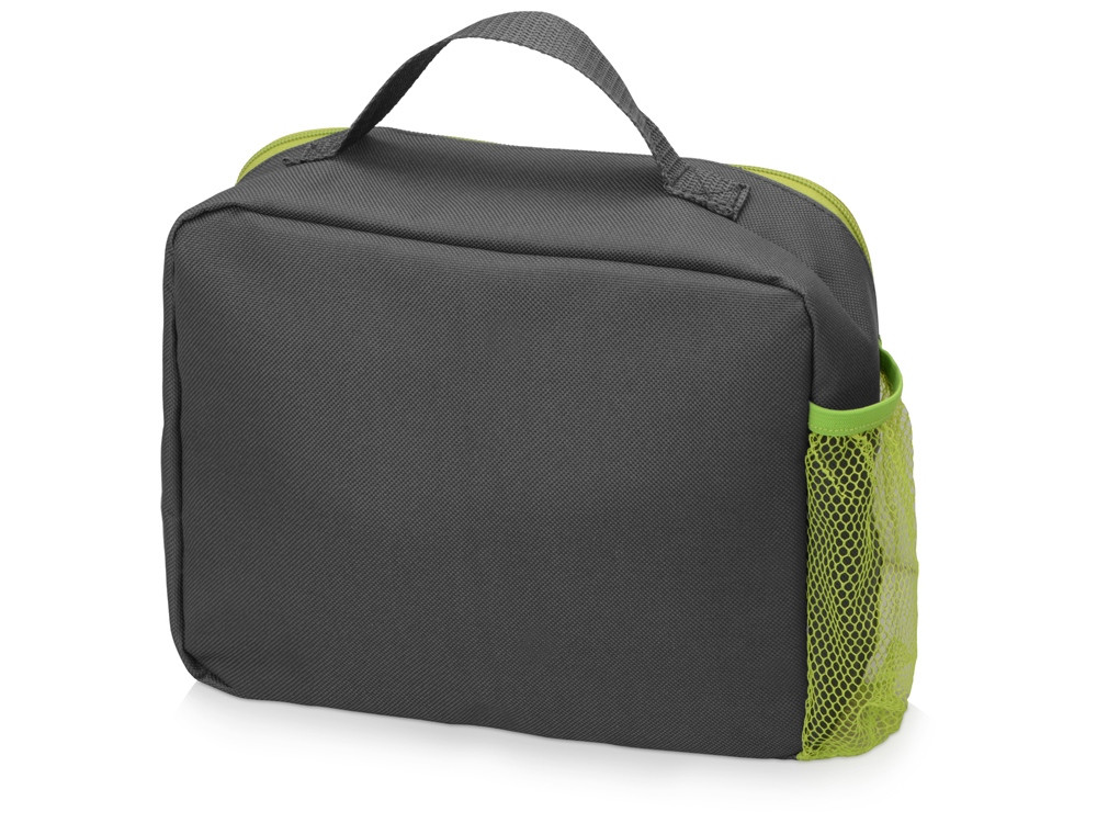 Изотермическая сумка-холодильник Breeze для ланч-бокса, серый/зел яблоко - фото 3 - id-p215145886